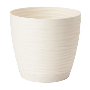 Vazonas Form Plastic, plastikinis, Ø 16.7 cm, baltas/smėlio