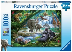 Dėlionė Ravensburger Džiunglių šeima, 100 d. kaina