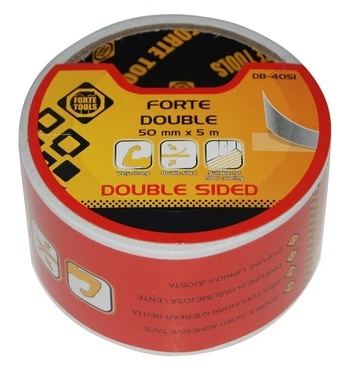 Lipni juostelė Forte Tools, Dvipusė, 5 m x 5 cm