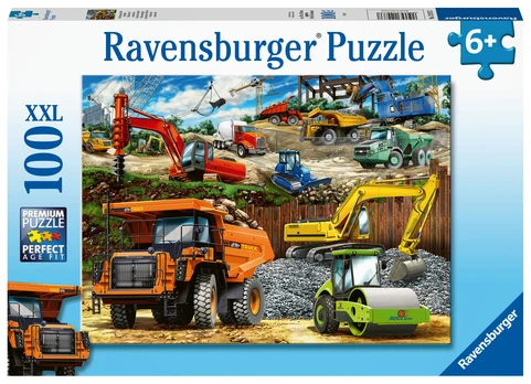 Dėlionė Ravensburger Statybinės mašinos, 100 d.
