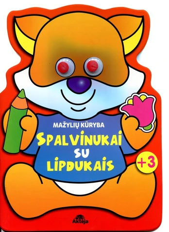 Mažylių kūryba. Spalvinukai su lipdukais Lapiukas
