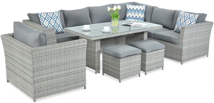 Lauko baldų komplektas Moniz Dining PLUS, Stone Grey