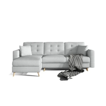 Kampinė sofa Asgard L Solid 09, pilka, 162 x 248 cm x 93 cm