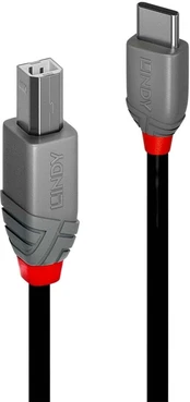 Kabelis Lindy USB-C - USB-B USB-C, USB-B, 0.5 m, juoda kaina