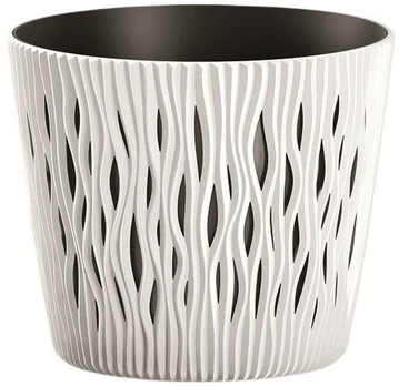 Vazonas Sandy Round 378251, plastikinis, Ø 15.8 cm, baltas