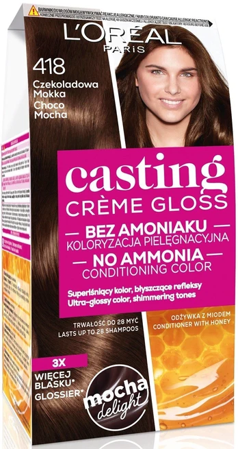 Loreal Casting Creme Gloss Dažantis kremas Nr.418 Chocolate Mocha 1 pak.