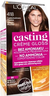 Loreal Casting Creme Gloss Dažantis kremas Nr.418 Chocolate Mocha 1 pak. kaina