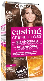 Ilgalaikiai plaukų dažai L'Oreal Paris Casting Creme Gloss, 618 Vanilla Mocha kaina
