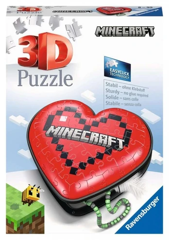3D dėlionė Ravensburger Minecraft Heart 11285, 10.3 cm x 11.2 cm