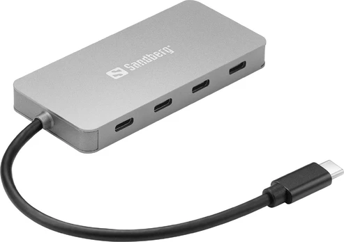 USB šakotuvas Sandberg USB-C - 4 x USB-C USB-C, 4 x USB-C, pilka