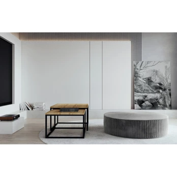 Pufas Lara, pilkas, 73 cm x 73 cm x 27 cm