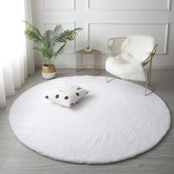Kilimas Strado Rabbit, baltas, 100 cm x 100 cm