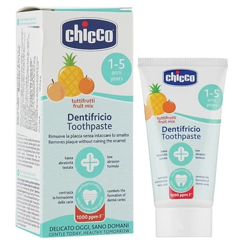 Vaisinė dantų pasta su fluoridu Chicco 1-5 m.+ 50 ml