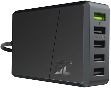 Įkroviklis Green Cell ChargeSource 5, USB/AC, 0.195 m, juoda, 52 W