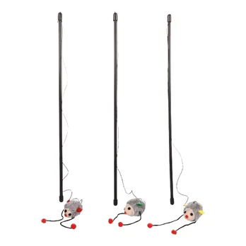 Žaislas katėms ant pagaliuko Flamingo Dangler, juodas/pilkas
