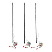 Žaislas katėms ant pagaliuko Flamingo Dangler, juodas/pilkas kaina