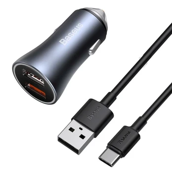 Įkroviklis Baseus, 2 x USB/USB-C, 1 m, pilka, 40 W