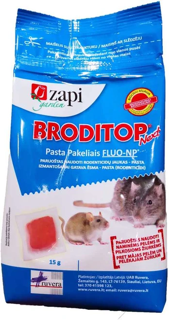 Graužikų nuodai BRODITOP NEXT, pastilėmis, 150 g