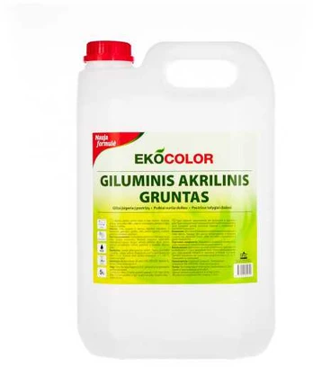 Giluminis akrilinis gruntas EKOCOLOR, 5 l