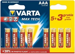 Elementai VARTA LONGLIFE MAX POWER, AAA, šarminiai, 5+3 vnt. kaina