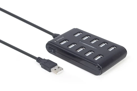 GEMBIRD 10-port USB 2.0 HUB black | UHB-U2P10P-01