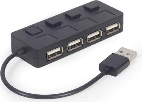 GEMBIRD USB 2.0 4-port hub with switches | UHB-U2P4-05