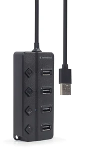 GEMBIRD USB 2.0 powered 4-port hub | UHB-U2P4P-01 kaina