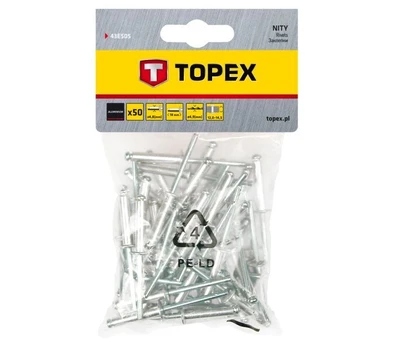 Kniedės TOPEX, 4,8 x 18 mm, aliumininės, 50 vnt.
