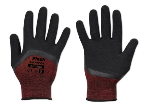 Sodo ir darbo pirštinės Bradas FLASH GRIP RED FULL, 11 dydis, 6 vnt.