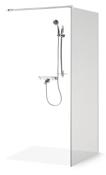 Dušo sienelė DIJA 90cm, skaidrus stiklas, chromas