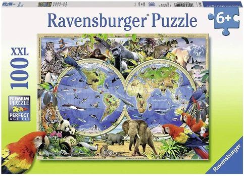 Puzzle 100: Animal Around the World - RAVENSBURGER dėlionė