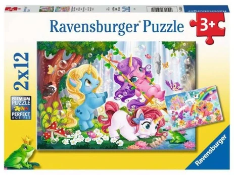 Puzzle 2x12 Unicorns At Play - RAVENSBURGER dėlionė