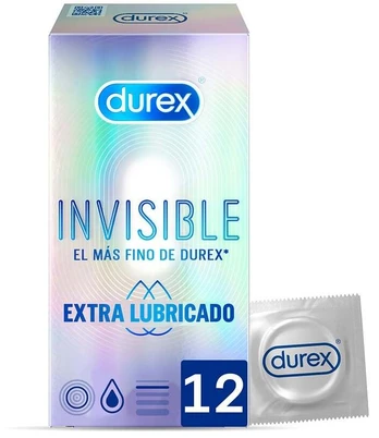 Prezervatyvai DUREX INVISIBLE EXTRA SUTEPA 12 vnt