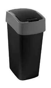 Šiukšliadėžė Curver Flip Bin, juoda/pilka, 45 l kaina