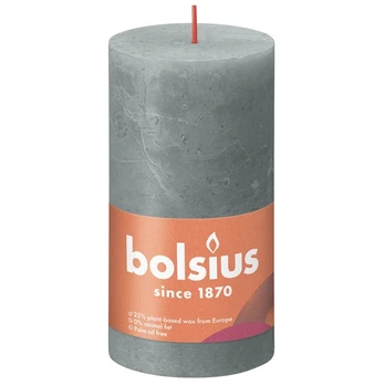 Žvakė cilindrinė Bolsius Rustic Shine Rustic taupe, 60 h, 130 mm