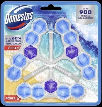 WC valiklis-gaiviklis DOMESTOS Ocean, 3 x 55 g