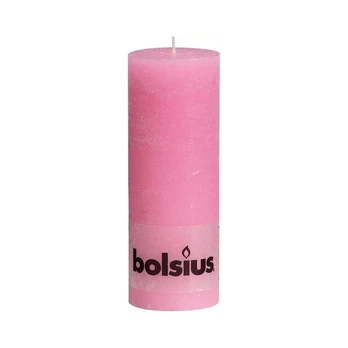 Žvakė, cilindrinė Bolsius Rustic Shine Misty pink, 85 h, 190 mm