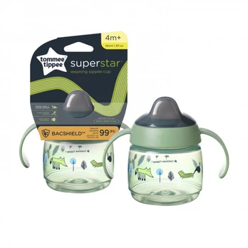 TOMMEE TIPPEE 190 ml 4+ mėn. „Weaning sippee“ puodelis – gertuvė, žalia
