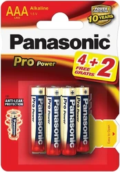 „Panasonic Pro Power“ akumuliatorius LR03PPG/6B (4+2) kaina