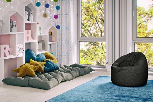 Pufas Bondo Poco 10, pilkas, 120 cm x 85 cm x 120 cm