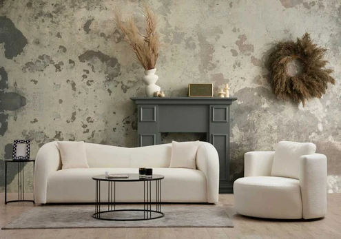 Trivietė sofa Asos Cream-3 Kremas