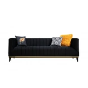 Trivietė sofa Bellino-Black Juodas Auksas kaina