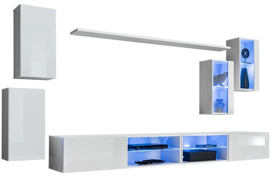 Sekcija Switch XXV su LED apšvietimu, balta