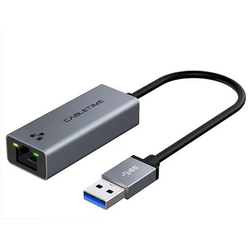 Adapteris Extra Digital CA913367 USB 3.0, RJ-45, 0.15 m, sidabro