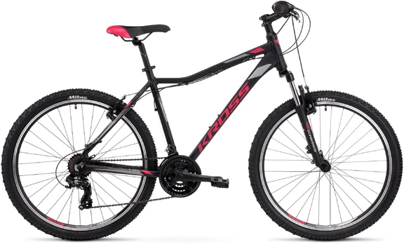 Dviratis kalnų Kross Lea 1.0, 26 ", 19" rėmas, juodas/rožinis/pilkas