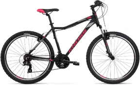 Dviratis kalnų Kross Lea 1.0, 26 ", 19" rėmas, juodas/rožinis/pilkas kaina
