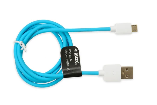 Kabelis iBOX IKUMD3A USB, Micro USB, 1 m, mėlyna/balta