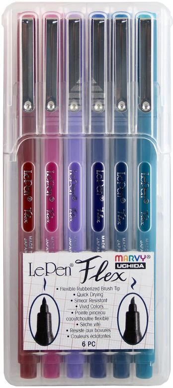 Flomasteriai Marvy Flex, vienpusiai, 6 vnt.