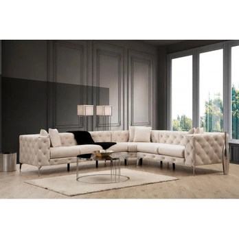 Hanah Home Kampinė sofa Como Left - Ecru