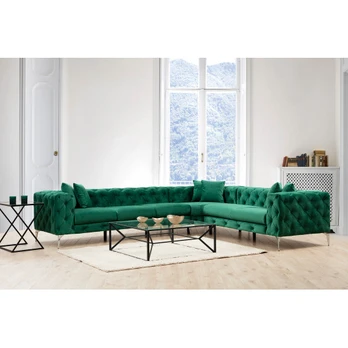 Minkštas kampas Como Left-Green Žalias